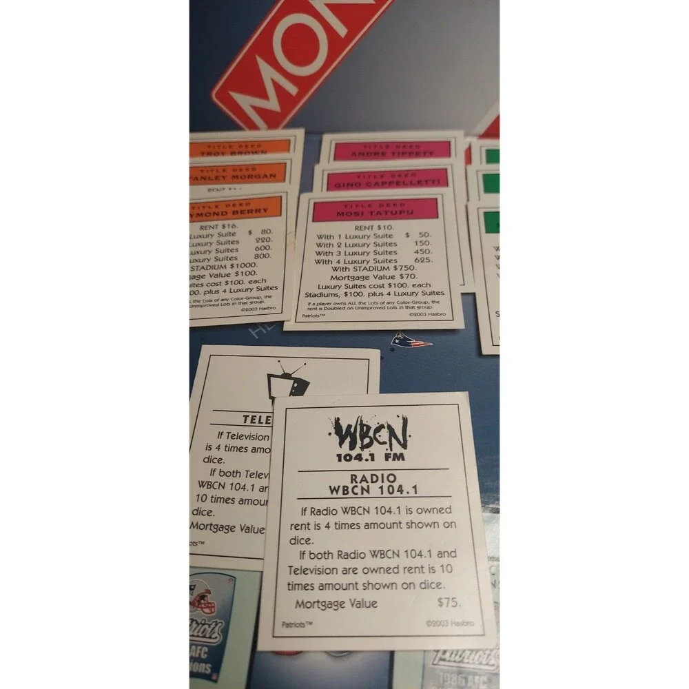 NEW ENGLAND PATRIOTS Collector's Edition Monopoly Game (No Instructions)